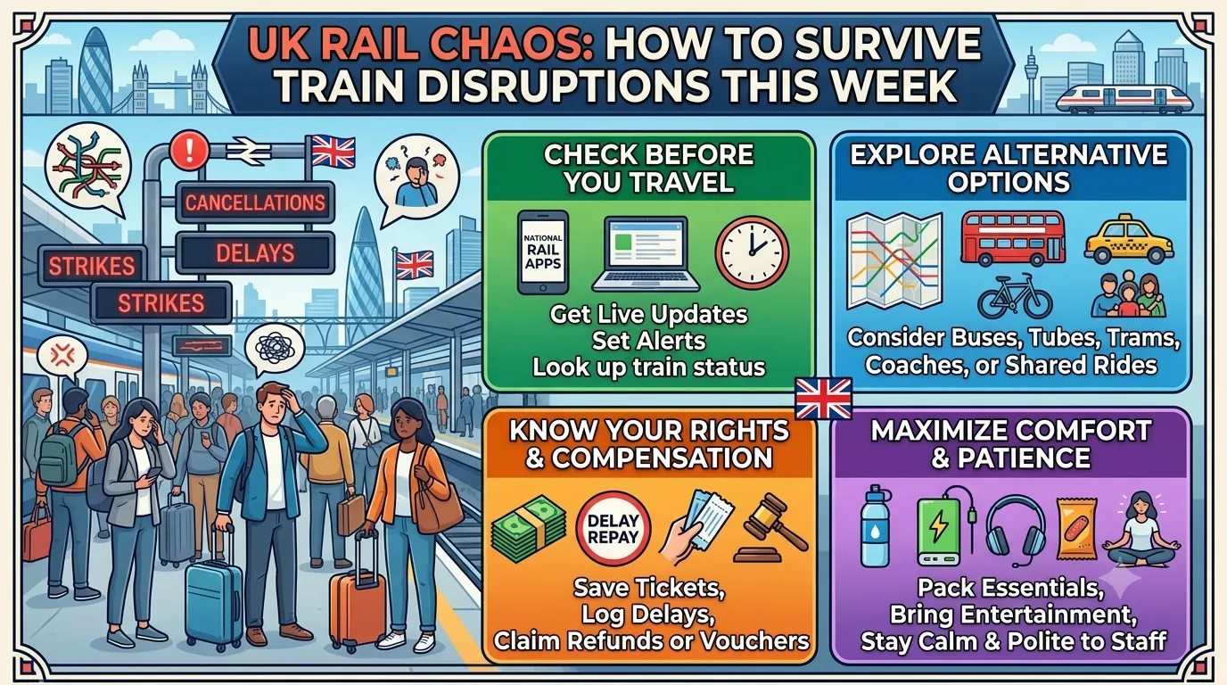 UK Rail Chaos: How to Survive Train Disruptions This Week — illustrative featured image